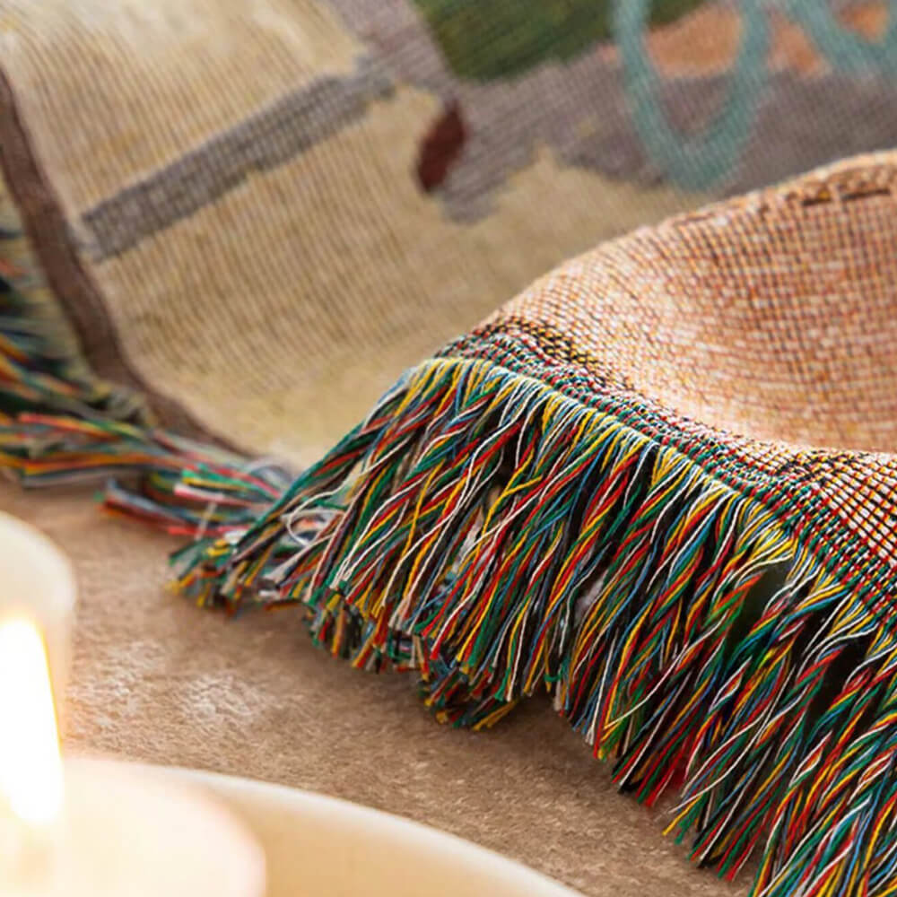Housse de canapé décorative en tricot jacquard doux sur le thème de Noël