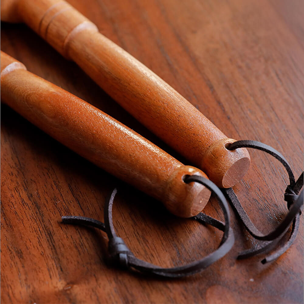 Brosse de nettoyage multifonction à poils de laine et manche en bois de santal