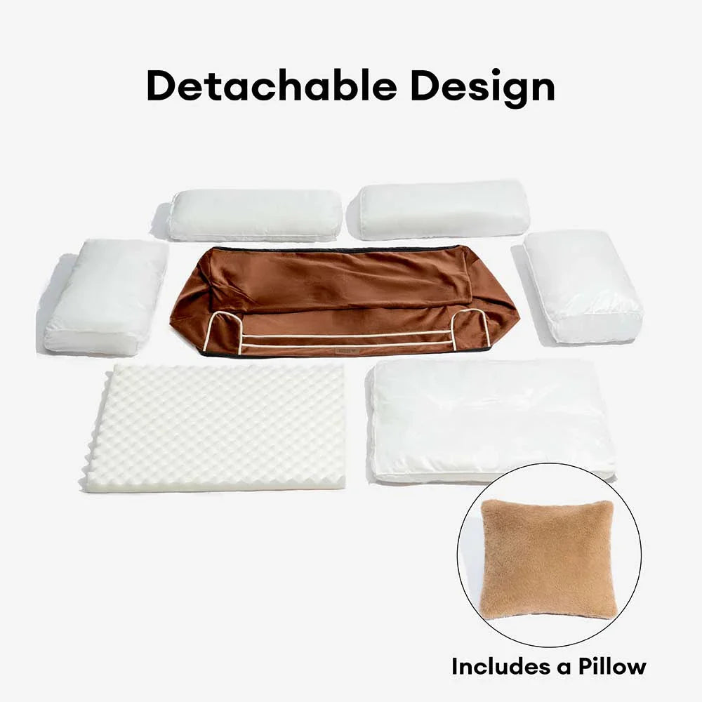 Lit chien orthopédique velours de soie deluxe coussin amovible - RegalRest