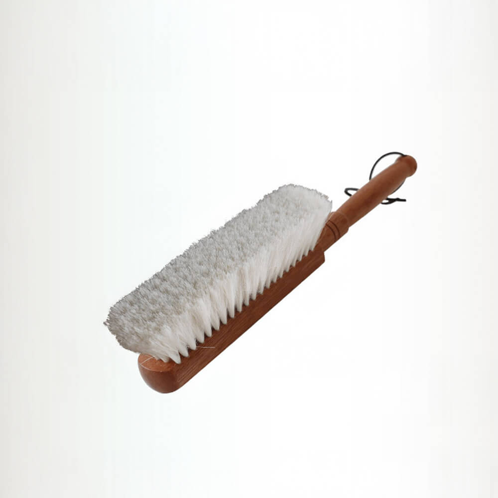 Brosse de nettoyage multifonction à poils de laine et manche en bois de santal
