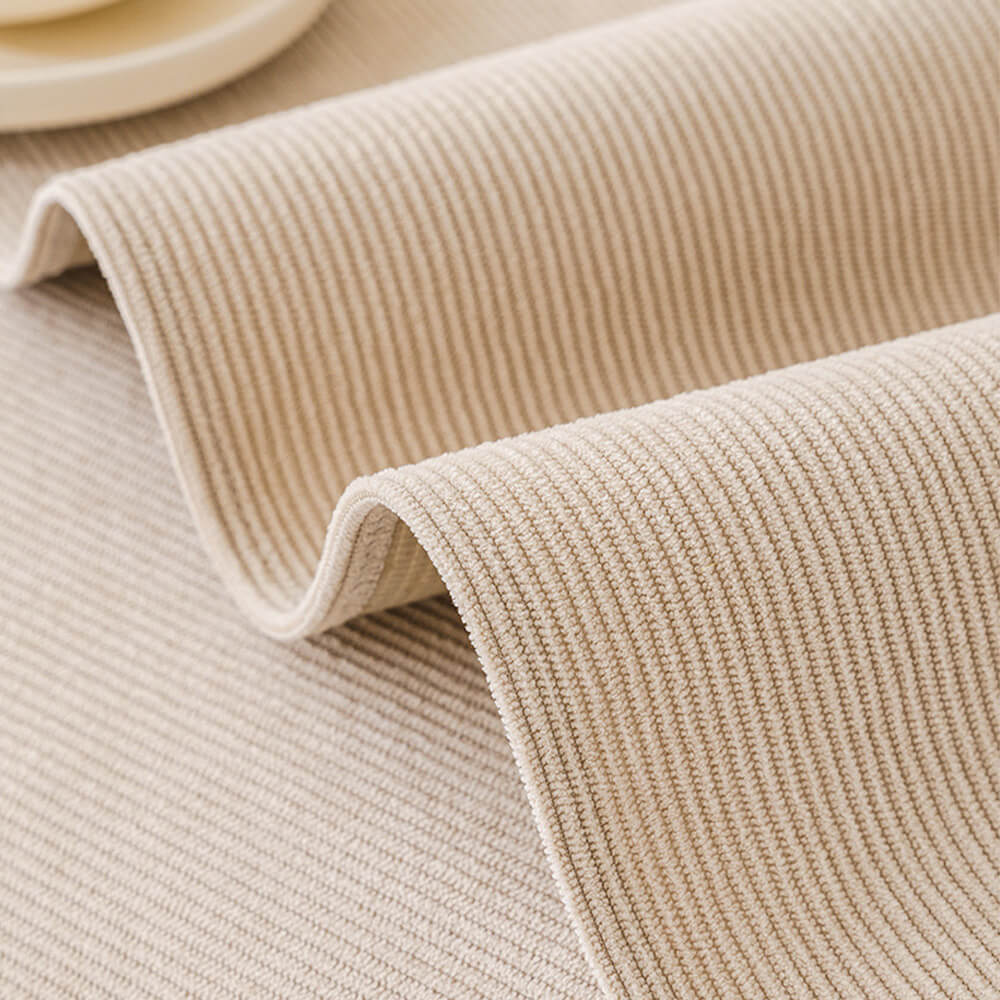 Housse de canapé velours côtelé doux toutes saisons imperméable anti-rayures avec pompons