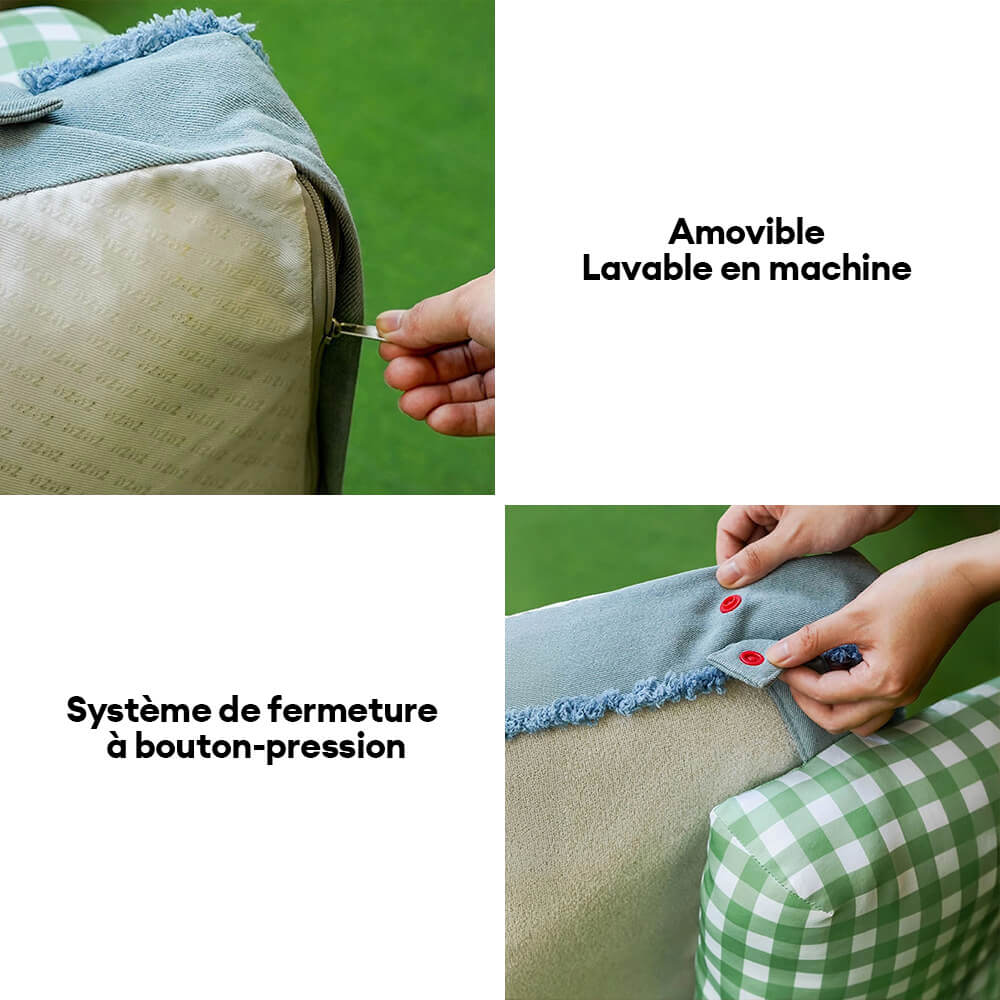 Tapis spacieux et durable en denim pour chien et chat avec oreiller amovible