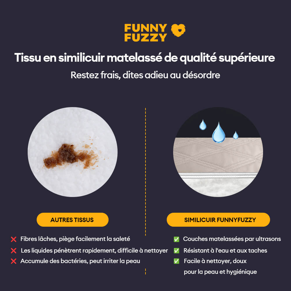 Luxe lit pour chien grand en simili cuir pliable orthopédique - CoreLounge