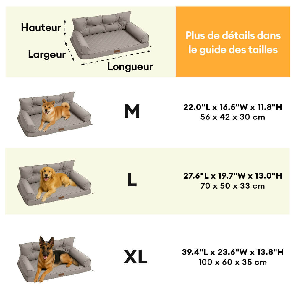Luxe lit pour chien grand en simili cuir pliable orthopédique - CoreLounge