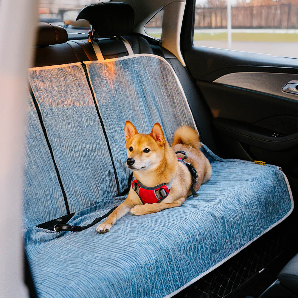 Housse de protection siège auto pour animaux chenille rayée imperméable - Road Safer
