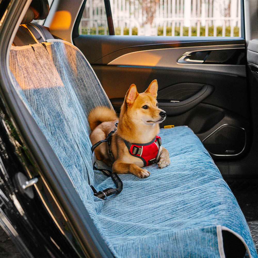Housse de protection siège auto pour animaux chenille rayée imperméable - Road Safer
