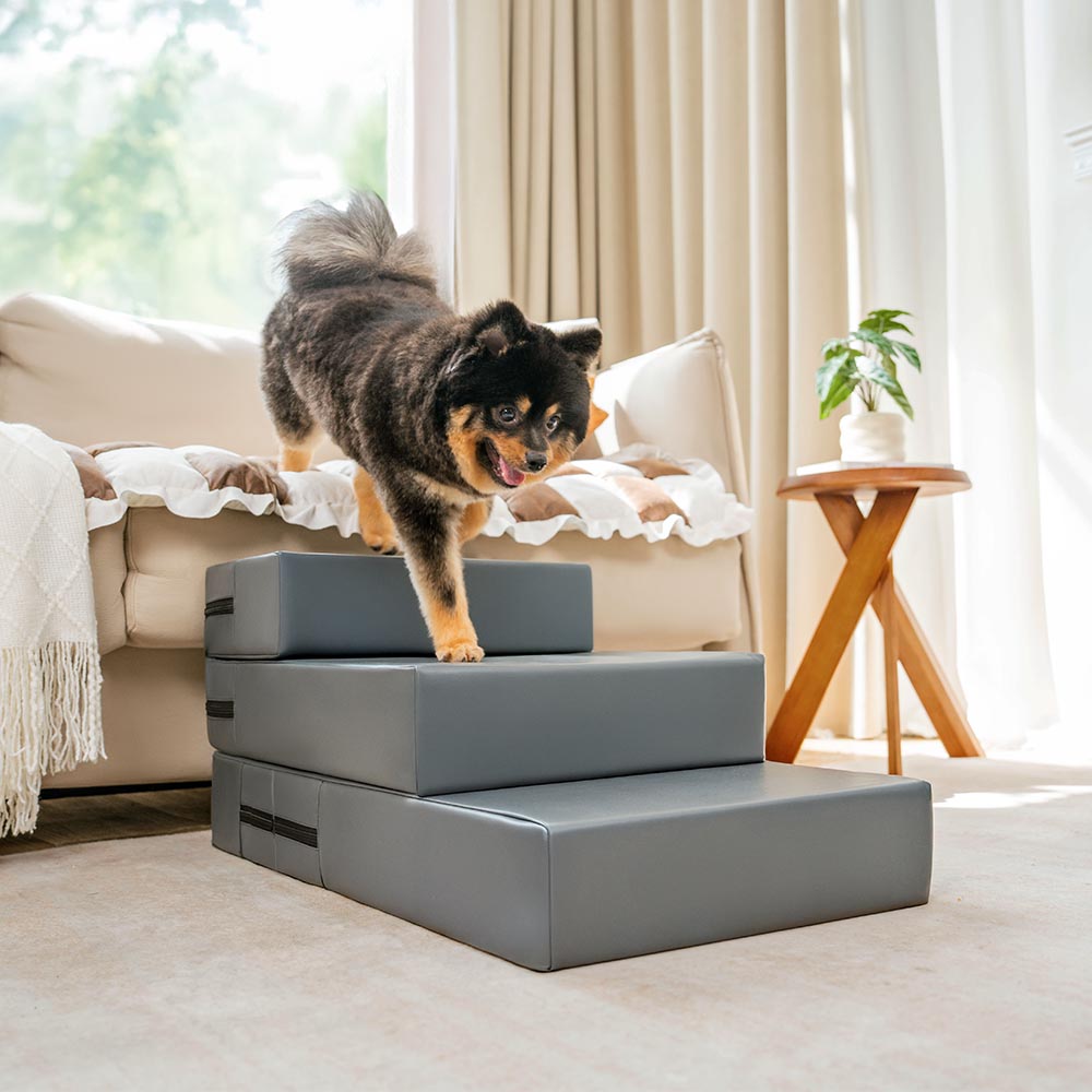 Escaliers pour animaux modulables à plusieurs niveaux en cuir PU imperméable et lavable