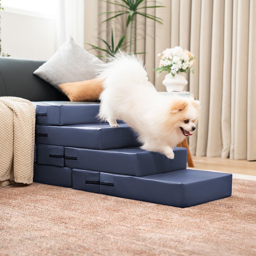 Escaliers pour animaux modulables à plusieurs niveaux en cuir PU imperméable et lavable