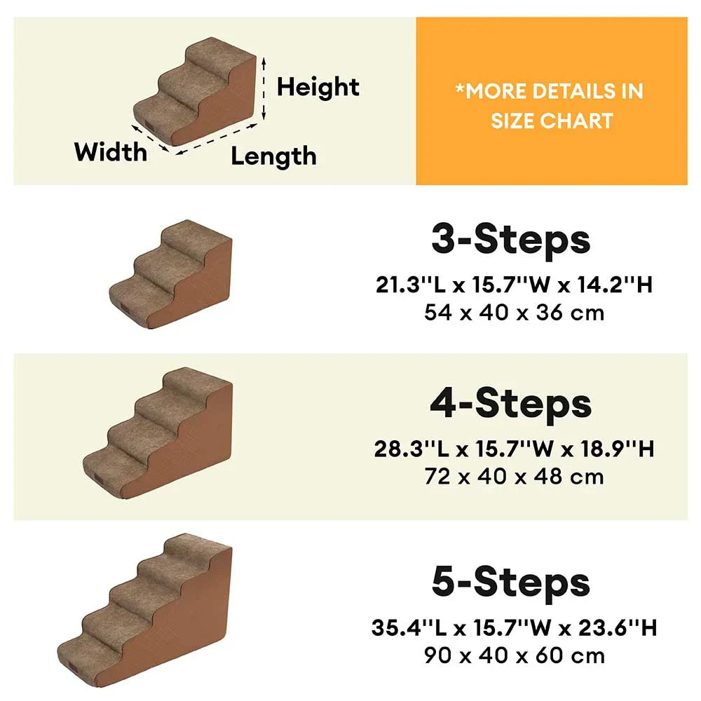Escaliers pour animaux en mousse haute densité en simili cuir - LuxeStep