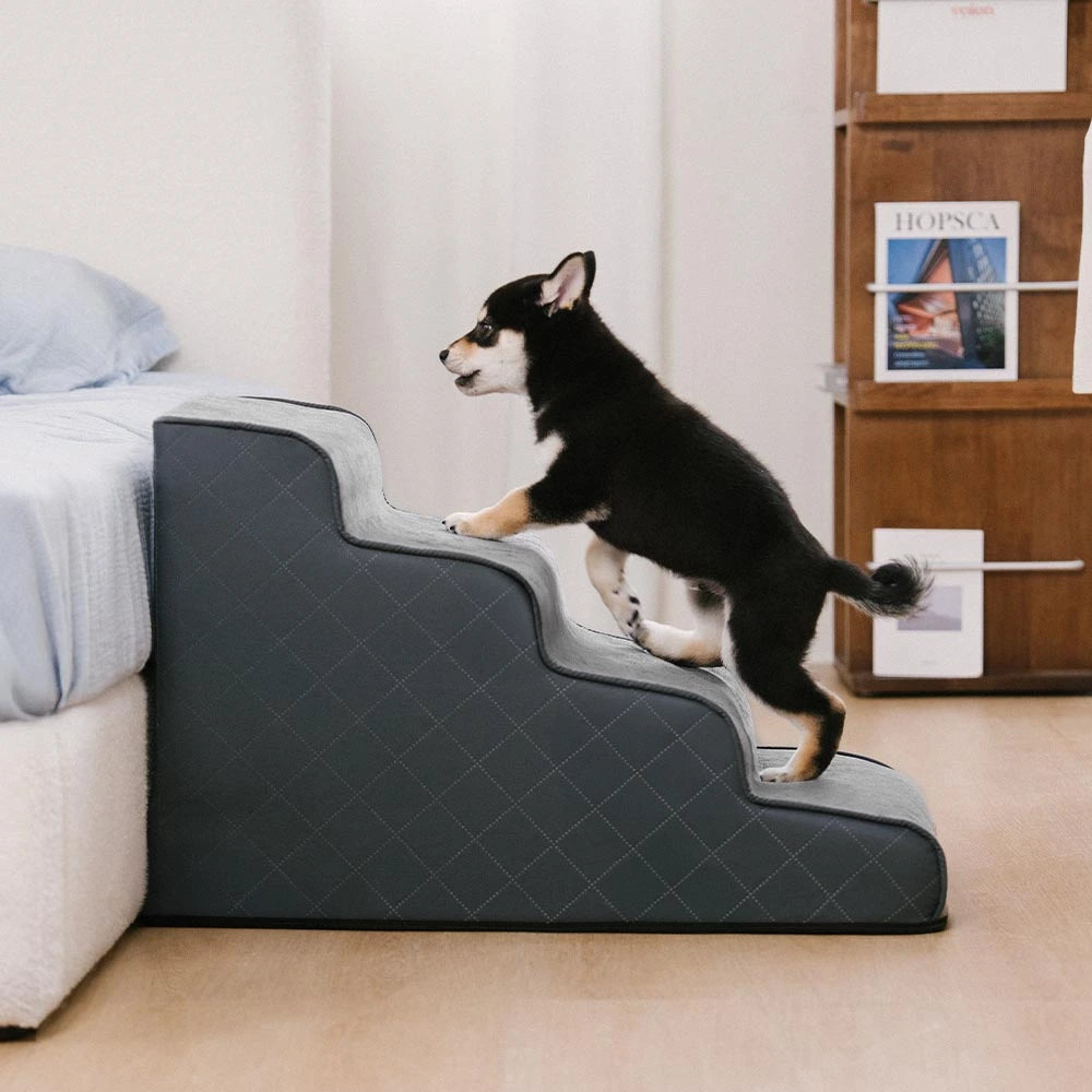 Escaliers pour animaux en mousse haute densité en simili cuir - LuxeStep