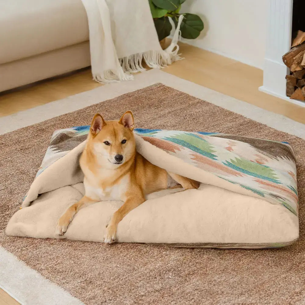Lit apaisant réversible pour chien style bohème toutes saisons - HugSack