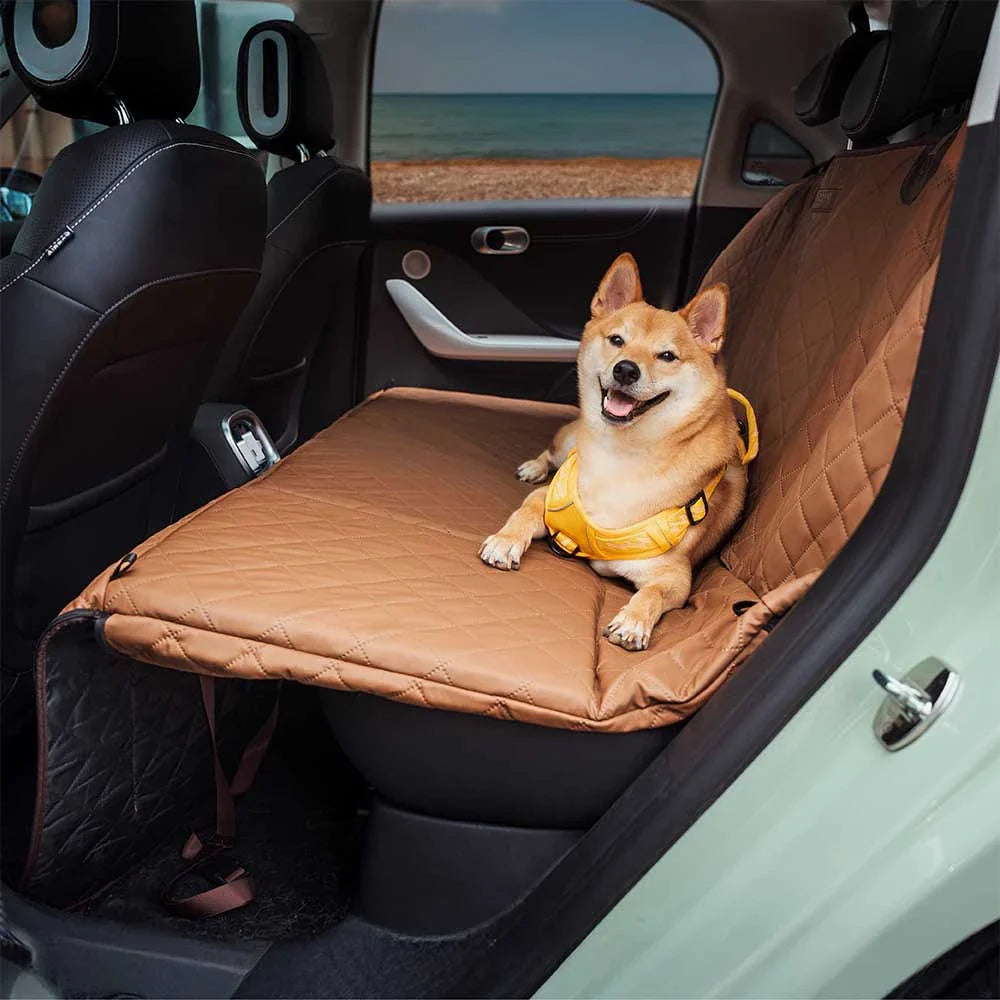 Housse de siège auto hamac pour chien en similicuir haut de gamme déperlante-RideProtector