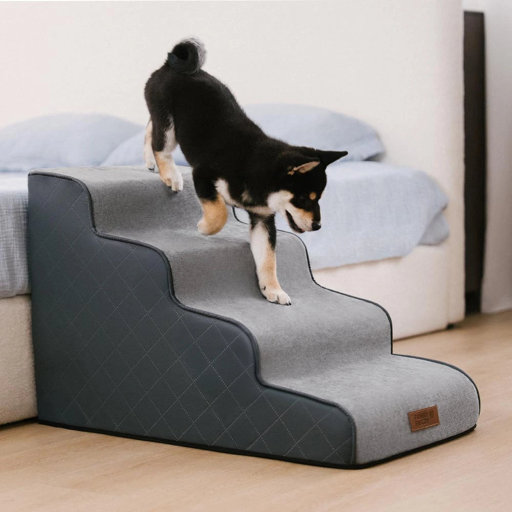 Escaliers pour animaux en mousse haute densité en simili cuir - LuxeStep