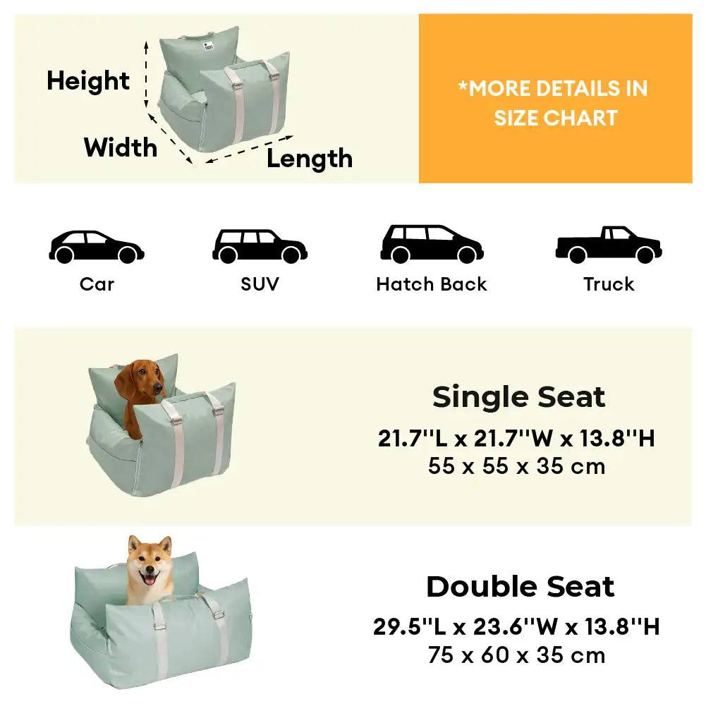 Siège auto imperméable pour chien - Première classe