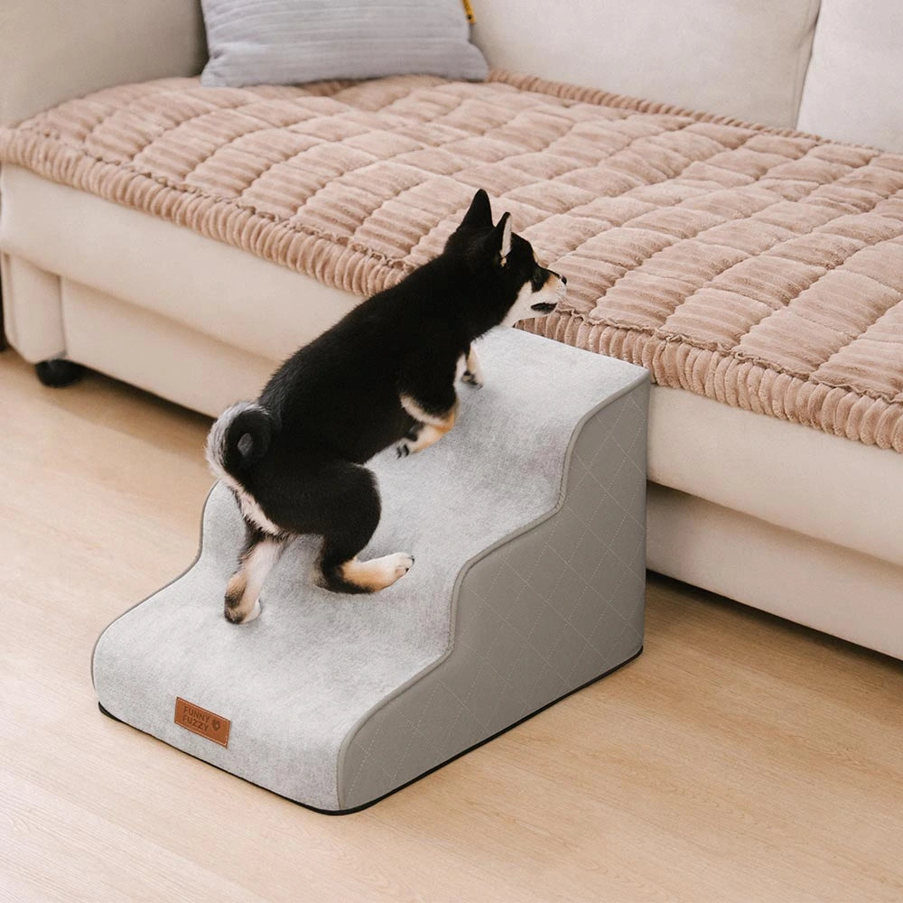 Escaliers pour animaux en mousse haute densité en simili cuir - LuxeStep