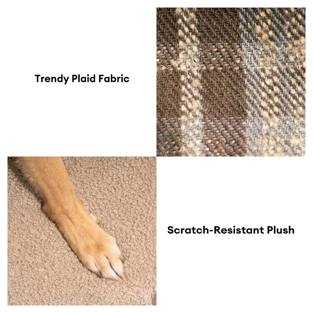 Rampe pour animaux en peluche à carreaux mousse haute densité amovible - ComfyClimb