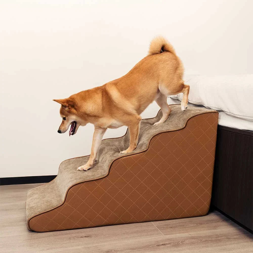 Escaliers pour animaux en mousse haute densité en simili cuir - LuxeStep