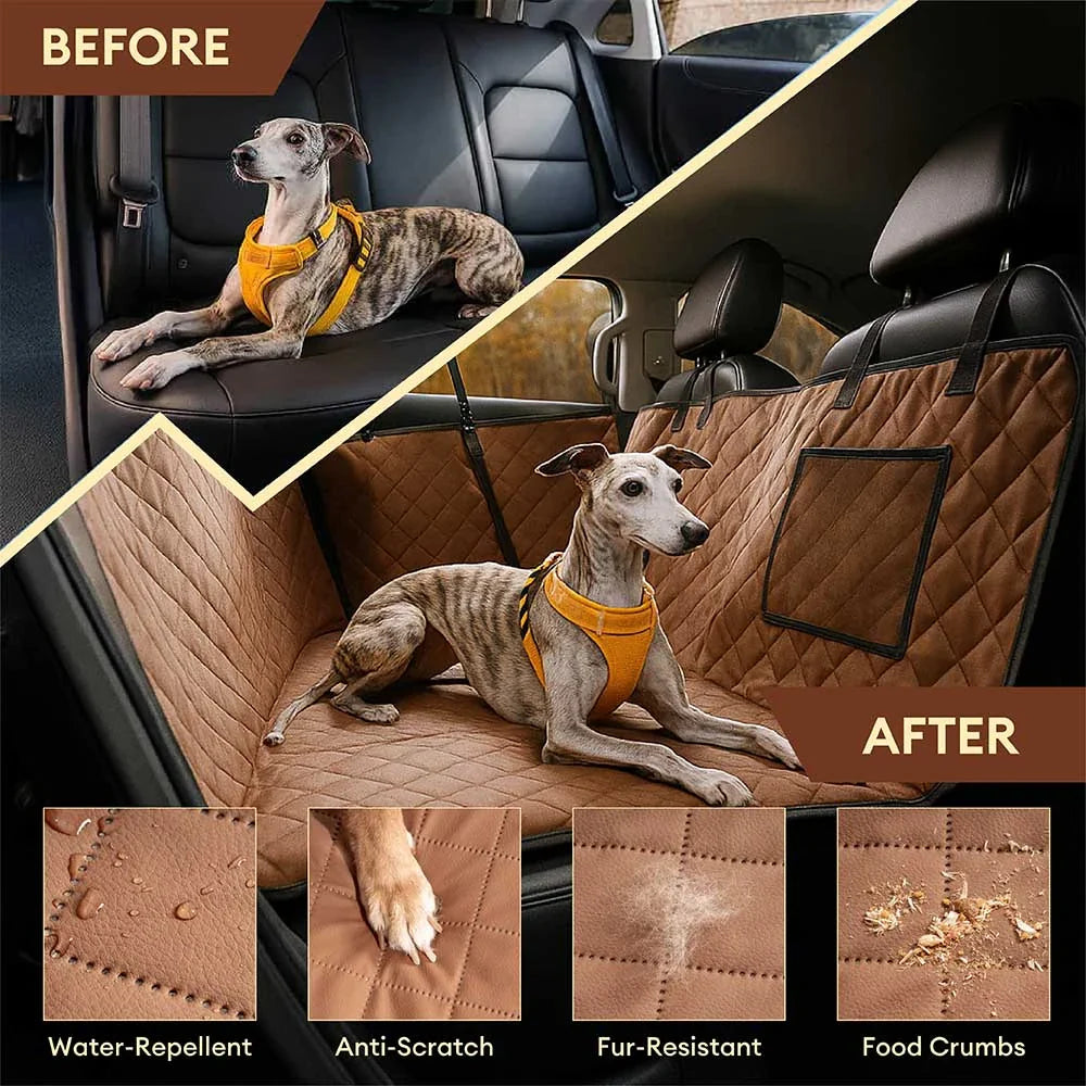 Housse de siège auto hamac pour chien en similicuir haut de gamme déperlante-RideProtector