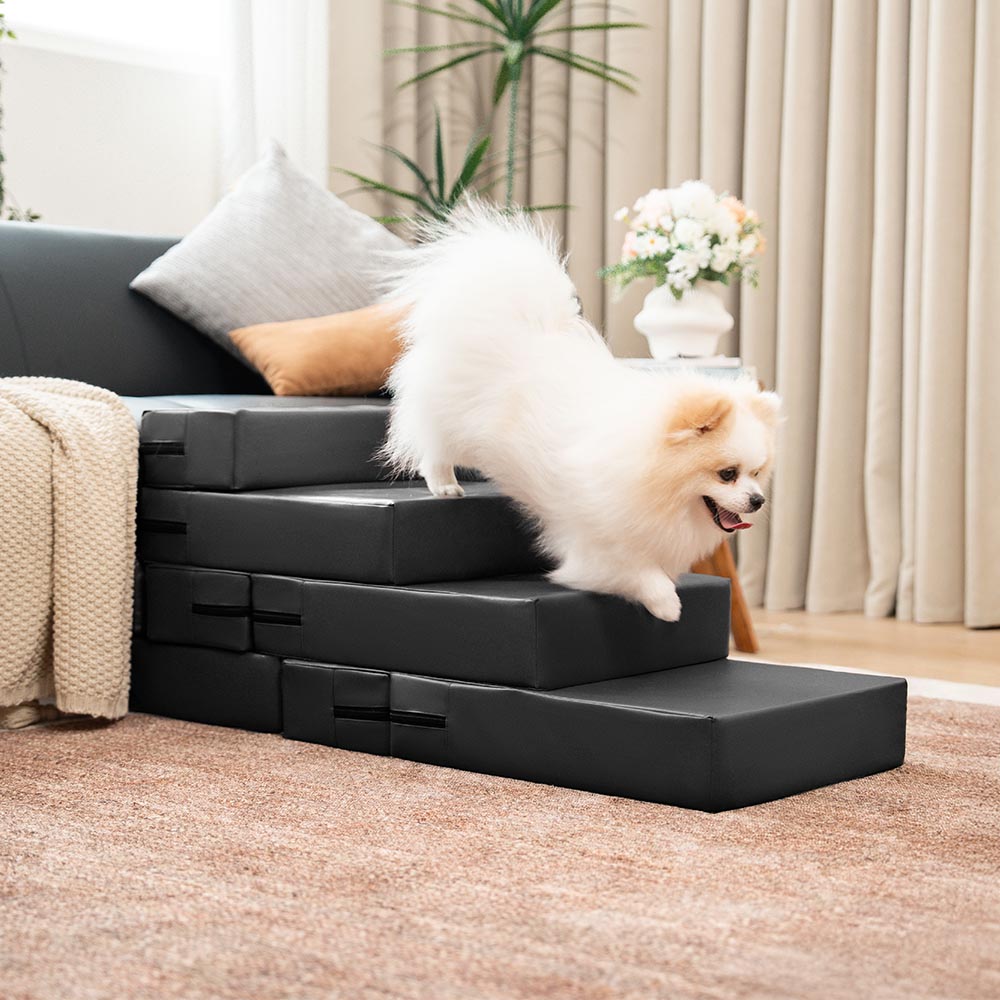 Escaliers pour animaux modulables à plusieurs niveaux en cuir PU imperméable et lavable