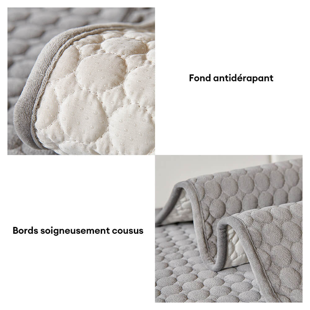 Housse de canapé ronde en suède matelassé absorbante respirante et antidérapante