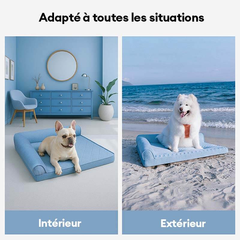 Grand lit orthopédique pour chien respirant antidérapant et à forte capacité de refroidissement