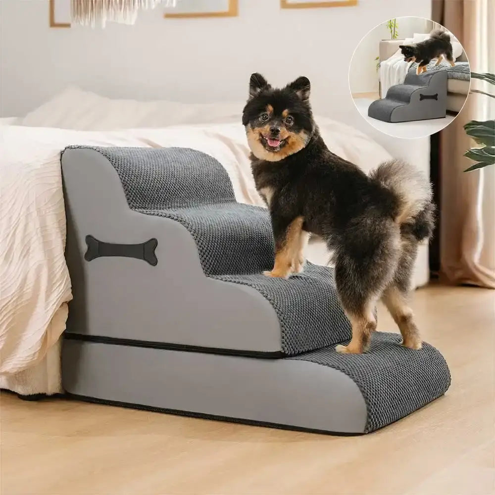 Escaliers pour chien réglables doux antidérapants et lavables avec rampe douce