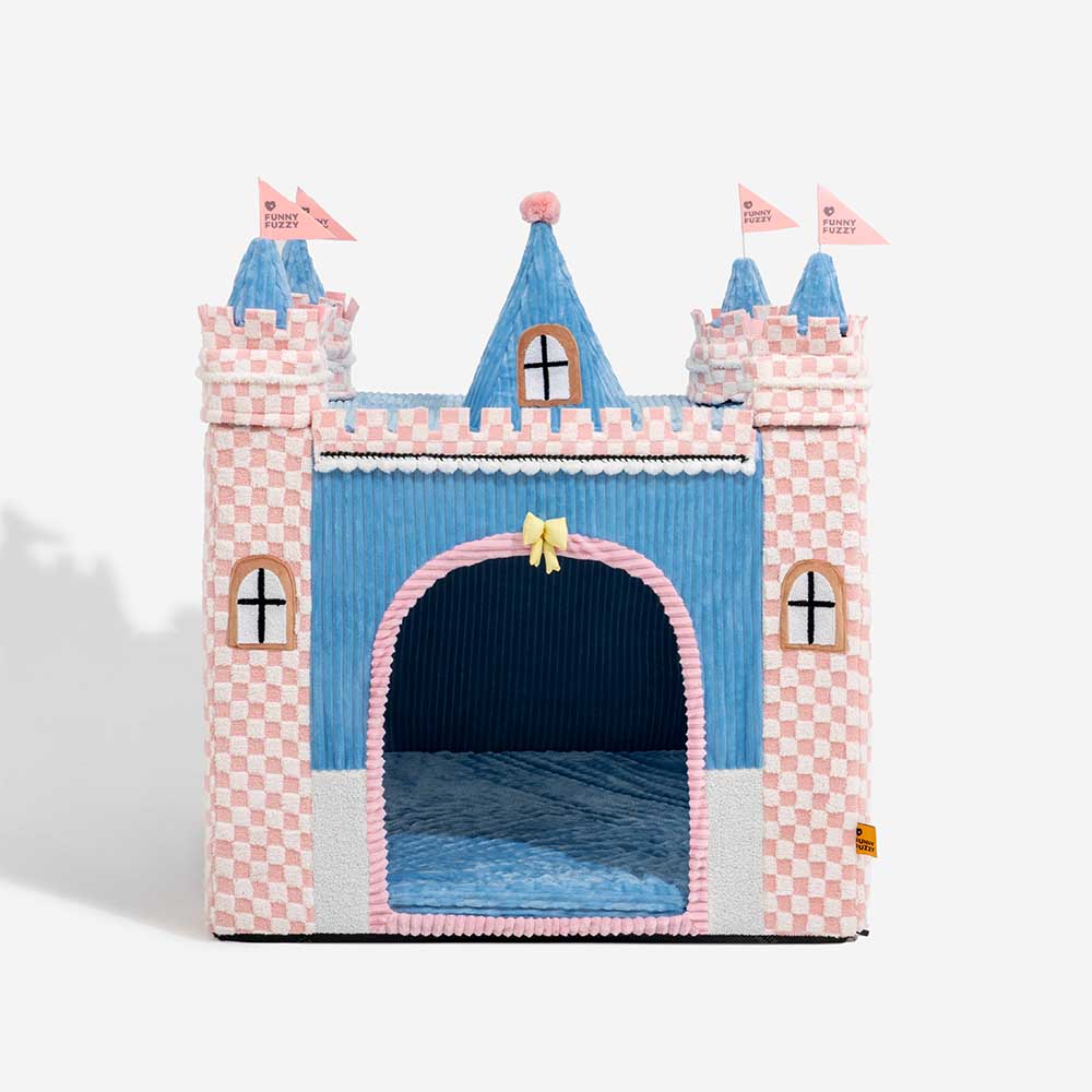 Lit tente orthopédique douillet pour chien style château de jeu intérieur pour enfants - Fairytale Dreamland