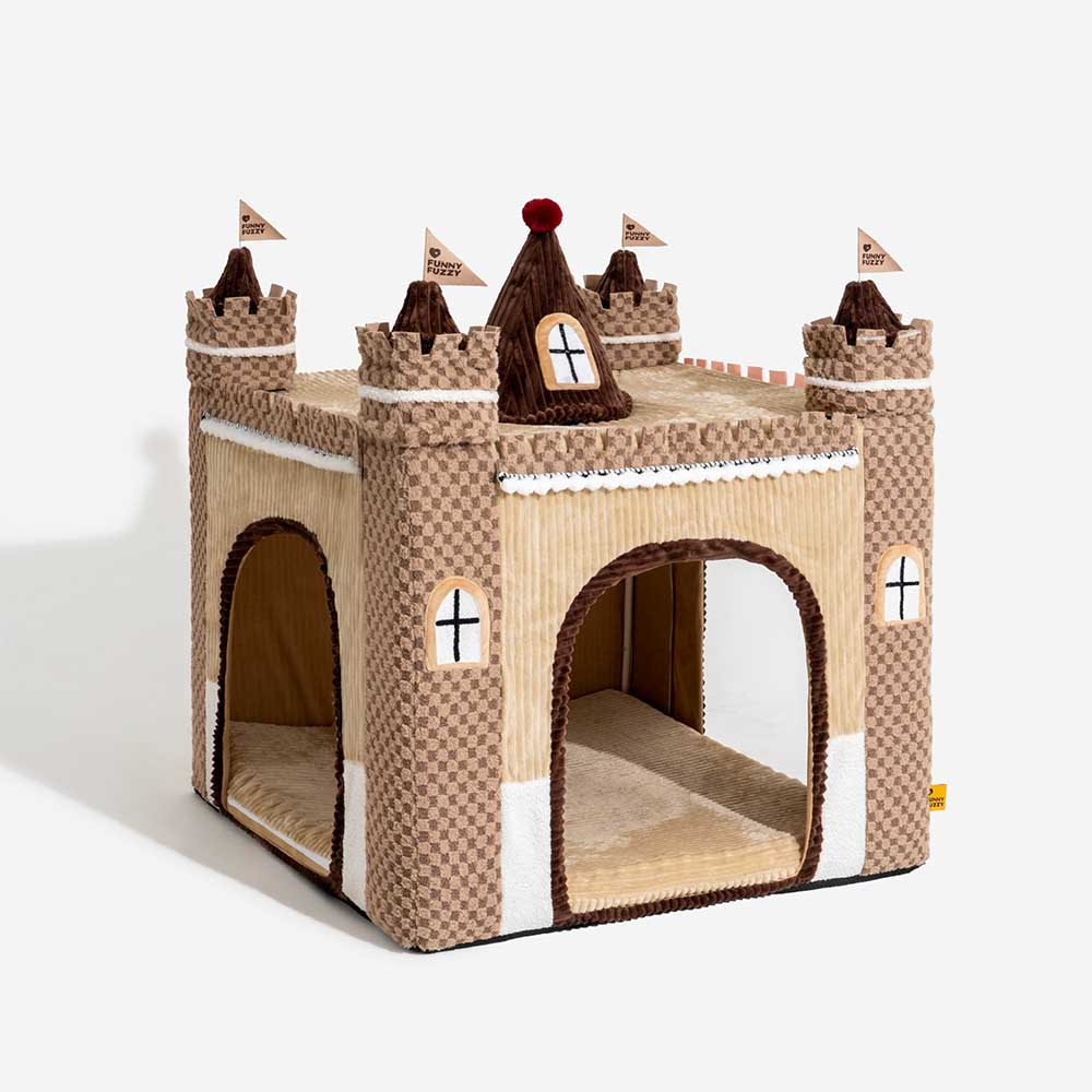 Lit tente orthopédique douillet pour chien style château de jeu intérieur pour enfants - Fairytale Dreamland