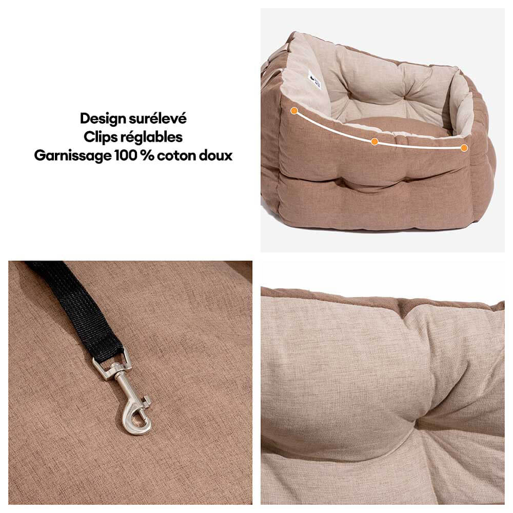 Siège auto pour chien surélevé et épaissi et imperméable avec protection pour le voyage