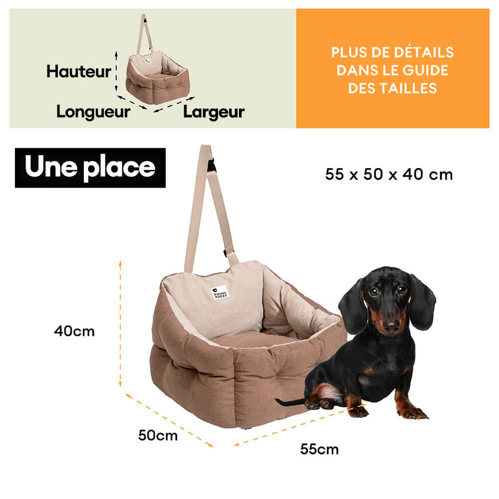 Siège auto pour chien surélevé et épaissi et imperméable avec protection pour le voyage
