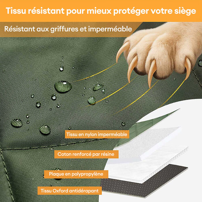 Protection voiture Siège arrière pour chien extra-large - Idéal pour le voyage et le camping