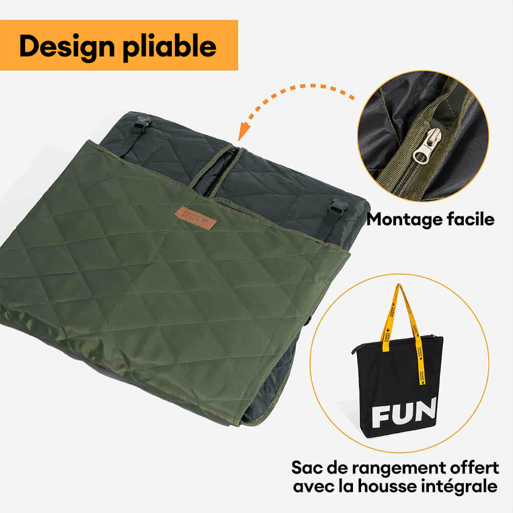 Protection voiture Siège arrière pour chien extra-large - Idéal pour le voyage et le camping