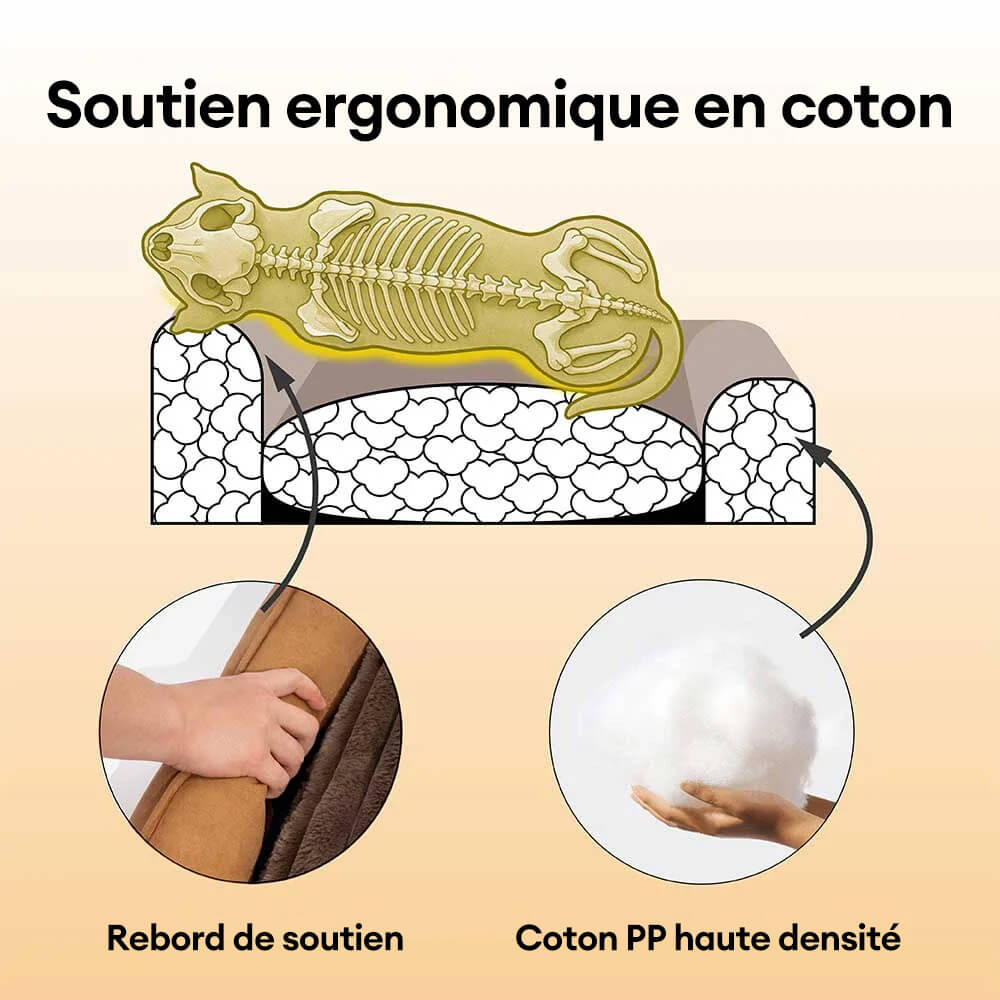 Lit pour chien en mousse rétro en suédine lavable double face avec coussin - SweetDream