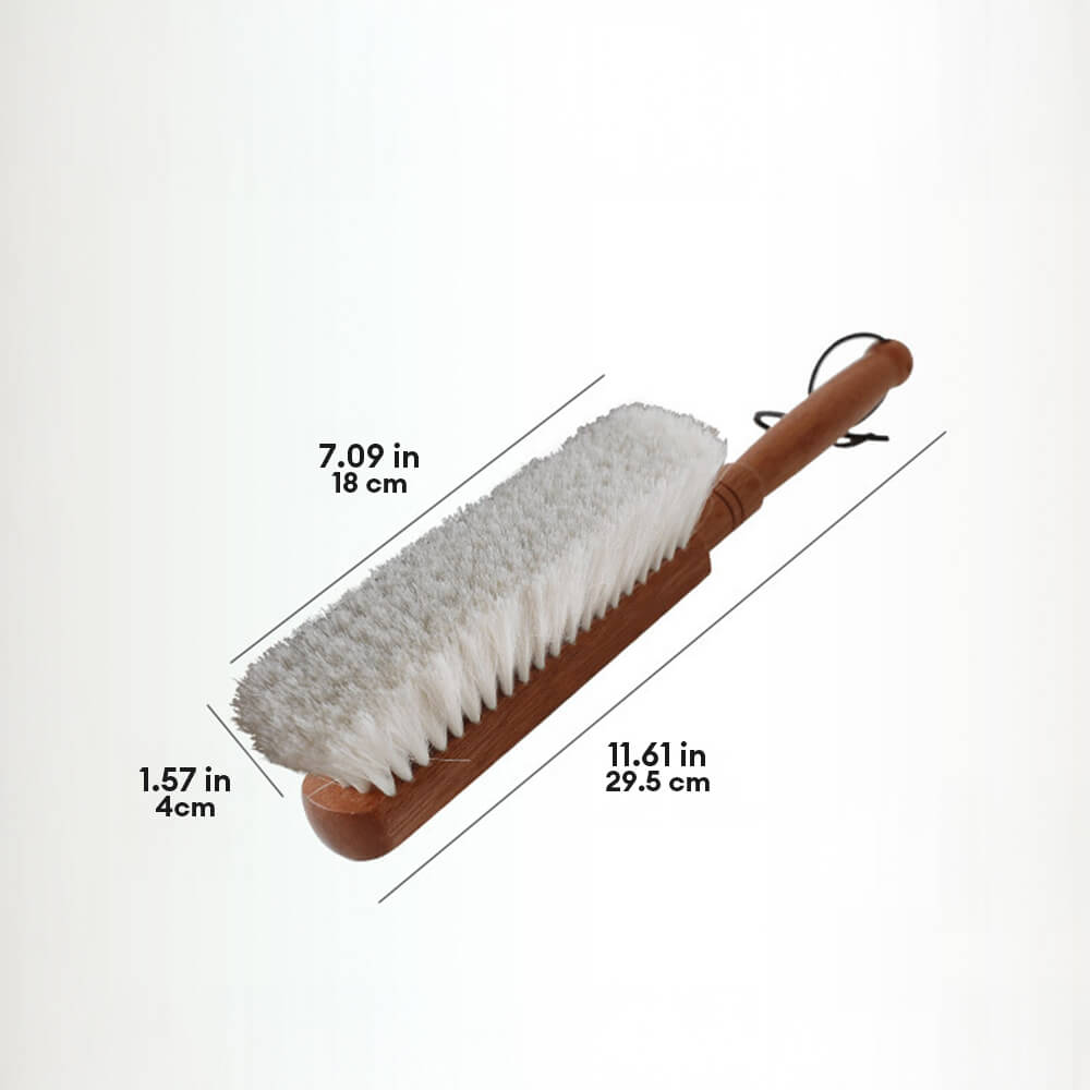 Brosse de nettoyage multifonction à poils de laine et manche en bois de santal