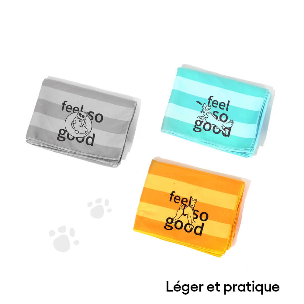 Serviette de voyage ultra absorbante et légère pour chien à séchage rapide