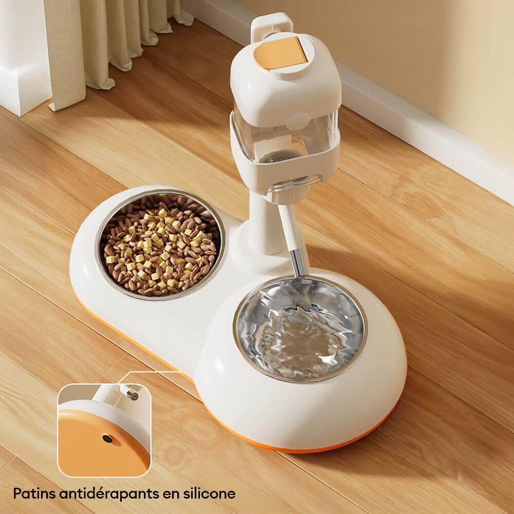 Distributeur automatique pour animaux avec bol d'alimentation et d'eau