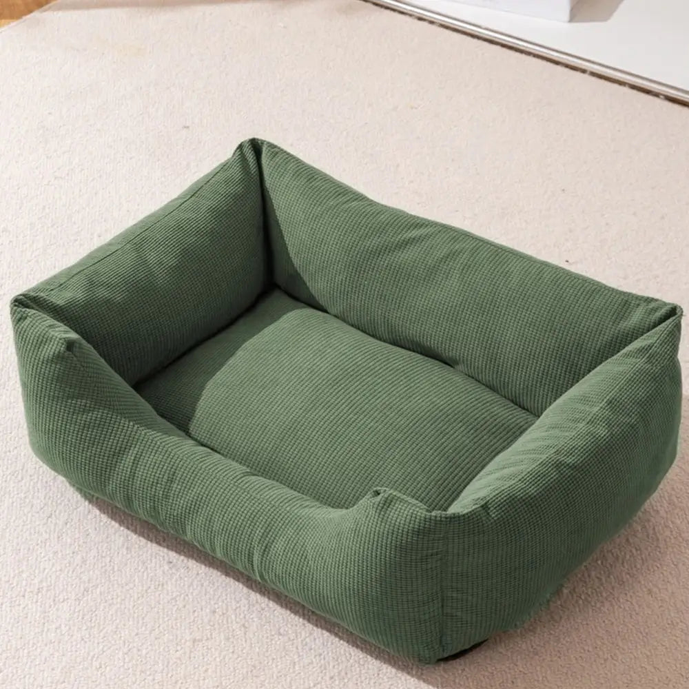 Lit pour chien confortable en velours côtelé détachable résistant aux rayures et respirant