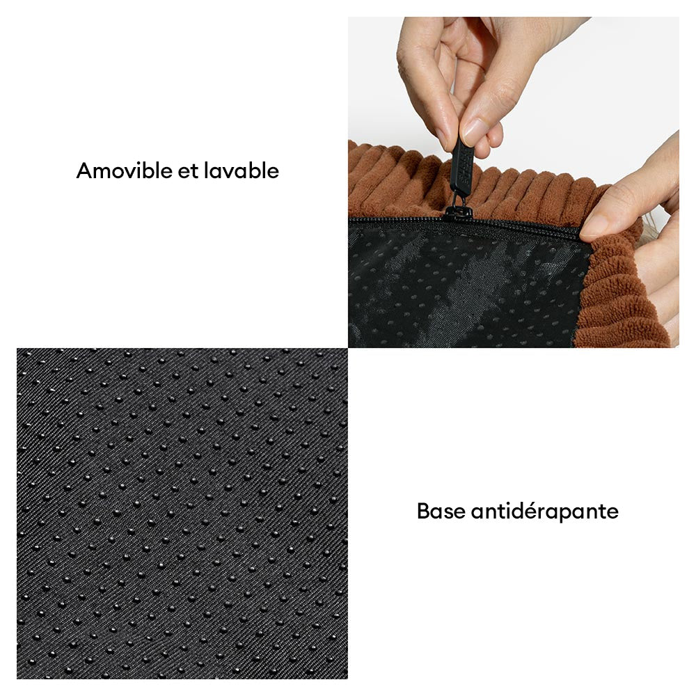 Panier pour Chien Anti-Griffures Lavable Boho avec Franges Apaisant Rond - Nuit Chasser