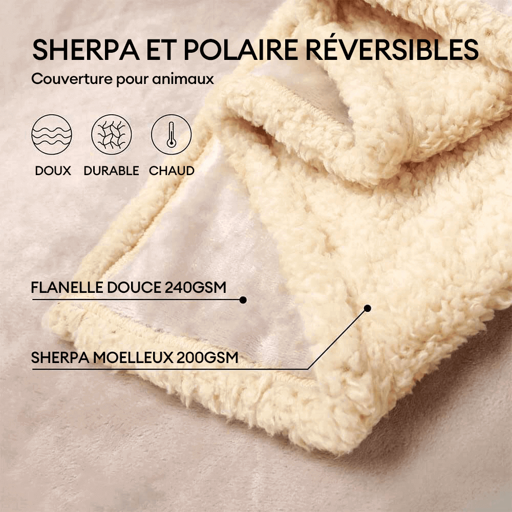 Couverture épaisse en polaire Sherpa imperméable pour chien
