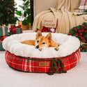 Lit De Noël Pour Chat Et Petit Chien - Lavable - Modèle Rouge Ou Vert M (45x45cm) - Design Festif Avec Bonhommes De Neige - 3