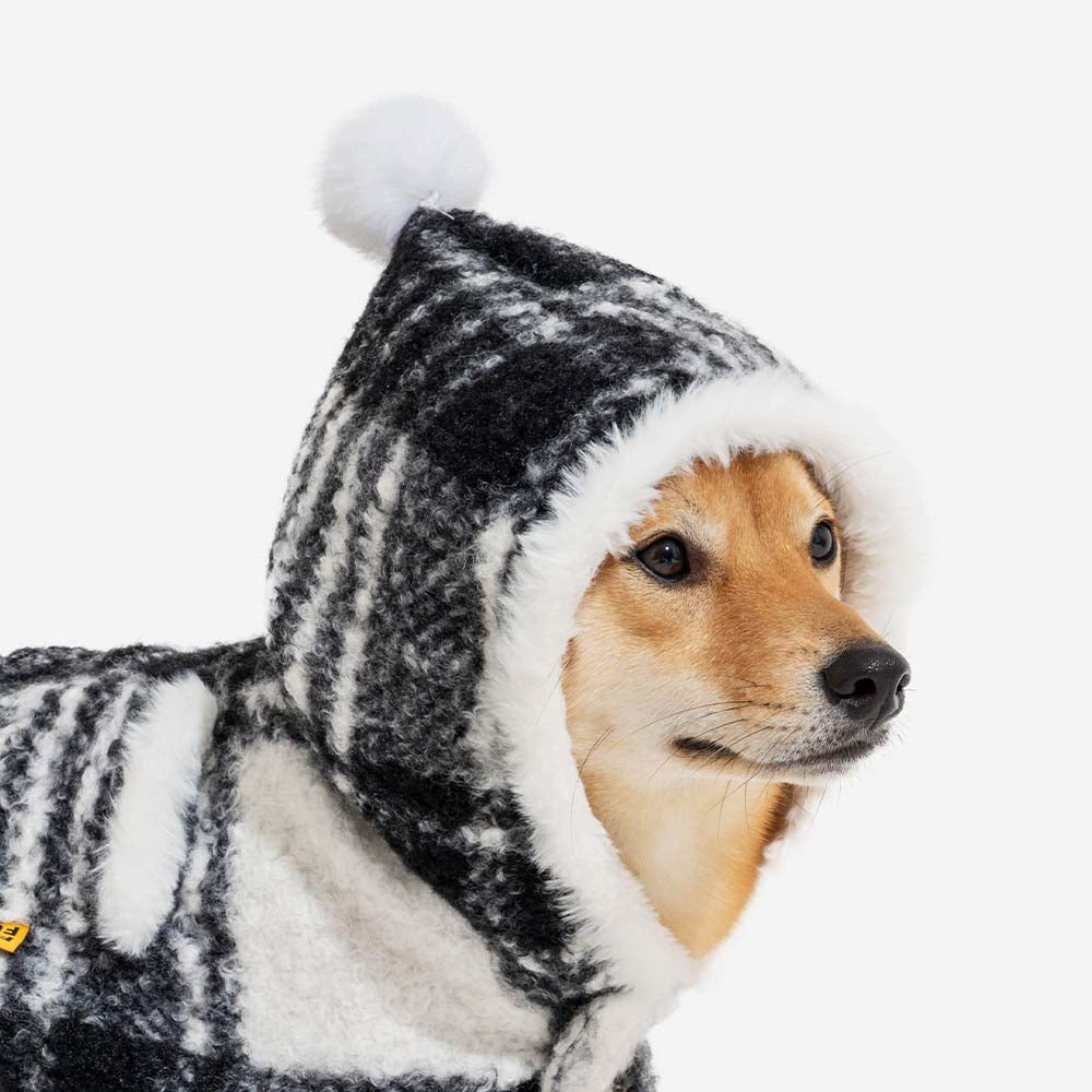Poncho chaud à carreaux classique pour homme et chien - Compagnons festifs