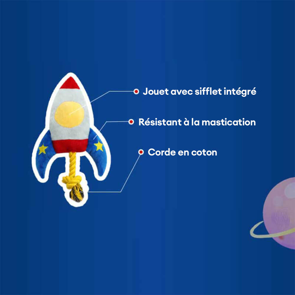 Jouet en Forme de Fusée Avion Squeaky pour Chien