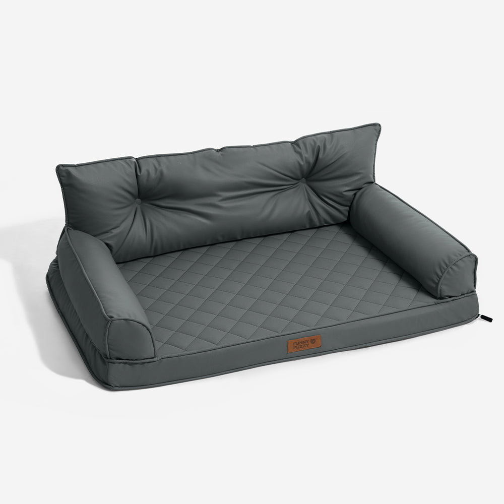 Luxe lit pour chien grand en simili cuir pliable orthopédique - CoreLounge