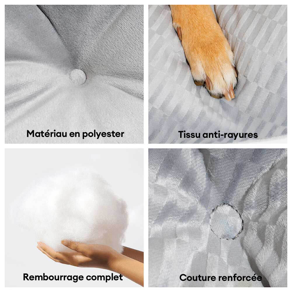 Tapis apaisant double face en peluche lavable pour chien