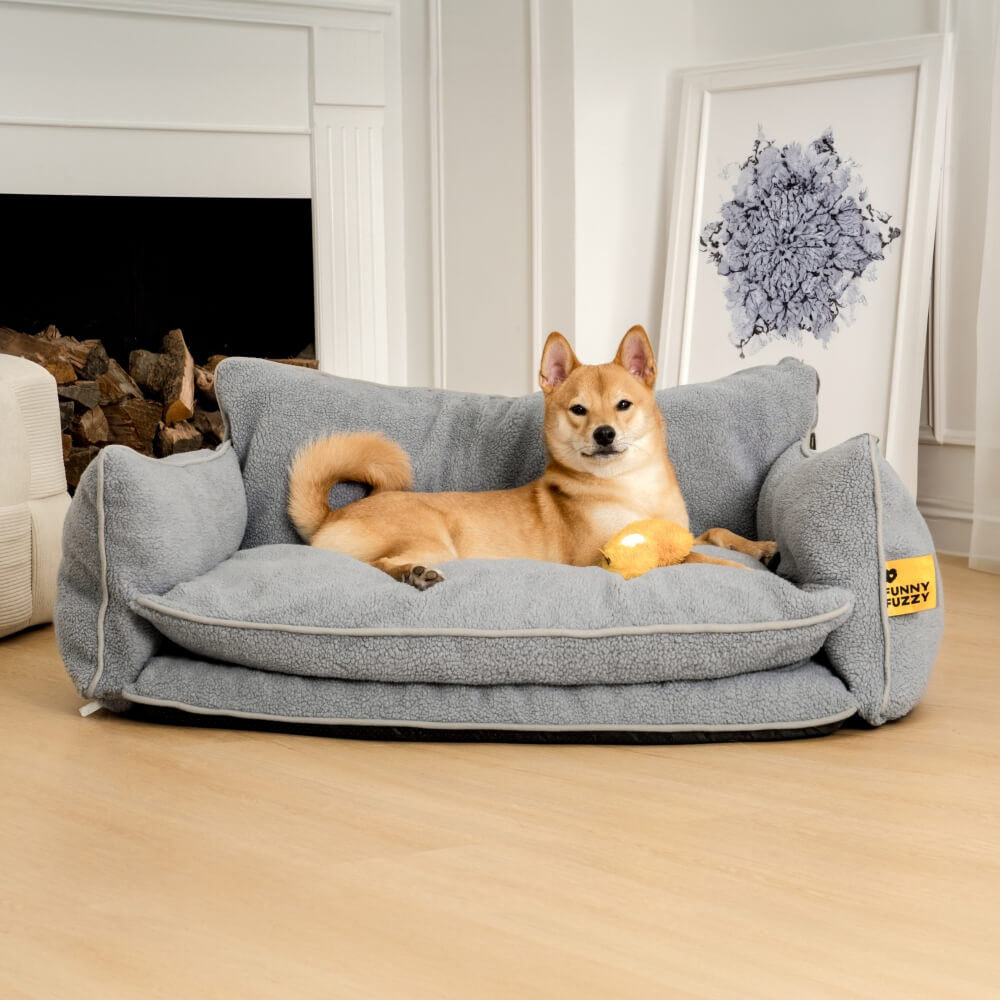 Couverture du Lit - Canapé-lit rayé tendance en fausse laine d'agneau double couche