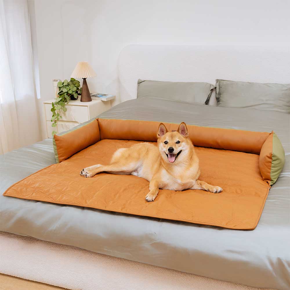 Housse de canapé pour chien en similicuir imperméable luxe