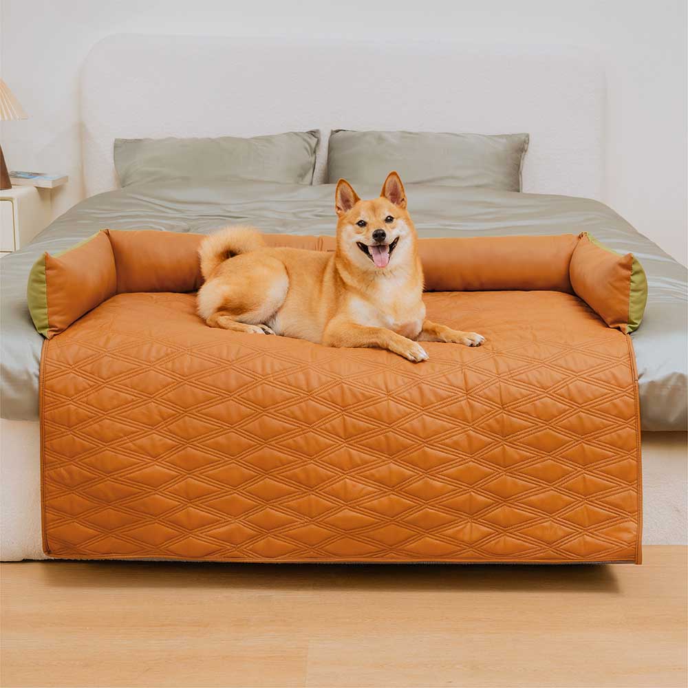 Housse de canapé pour chien en similicuir imperméable luxe