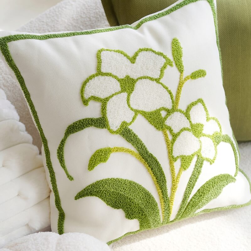 Coussin décoratif pour canapé Jardin de lys élégant pour la maison