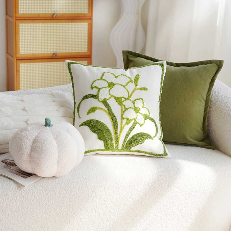 Coussin décoratif pour canapé Jardin de lys élégant pour la maison