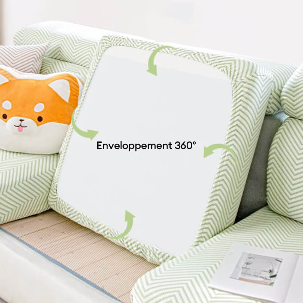Housse de canapé d'angle en soie glacée extensible pour protection complète du sofa